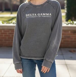Delta Gamma University of Virginia Sweatshirt Gray Sorority UVA Women's Size XL